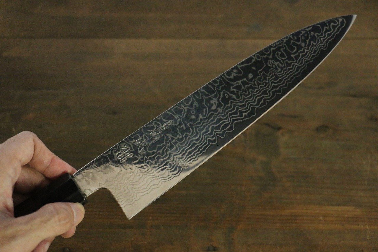 Sukenari ZDP189 Damascus Gyuto 240mm Shitan Handle - Japanny - Best Japanese Knife