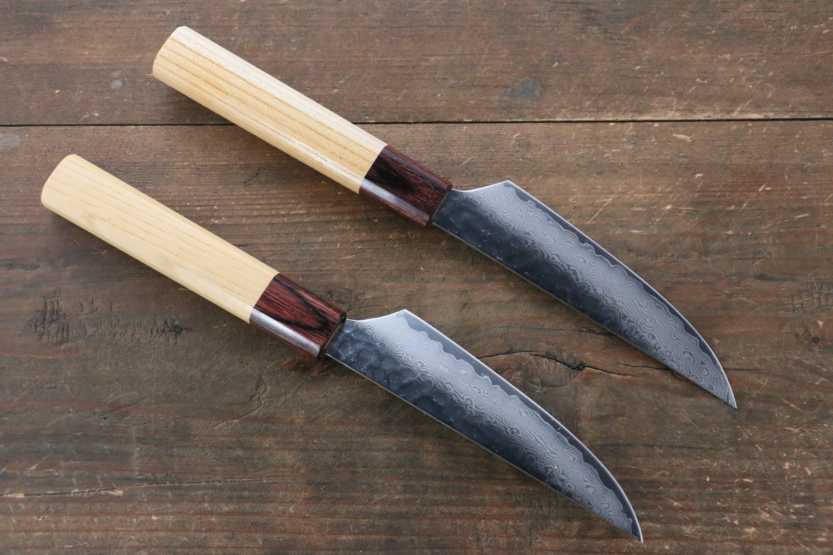 Sakai Takayuki VG10 33 Layer Damascus Steak 120mm with Keyaki Handle(Japanese Elm) Two set - Japanny - Best Japanese Knife