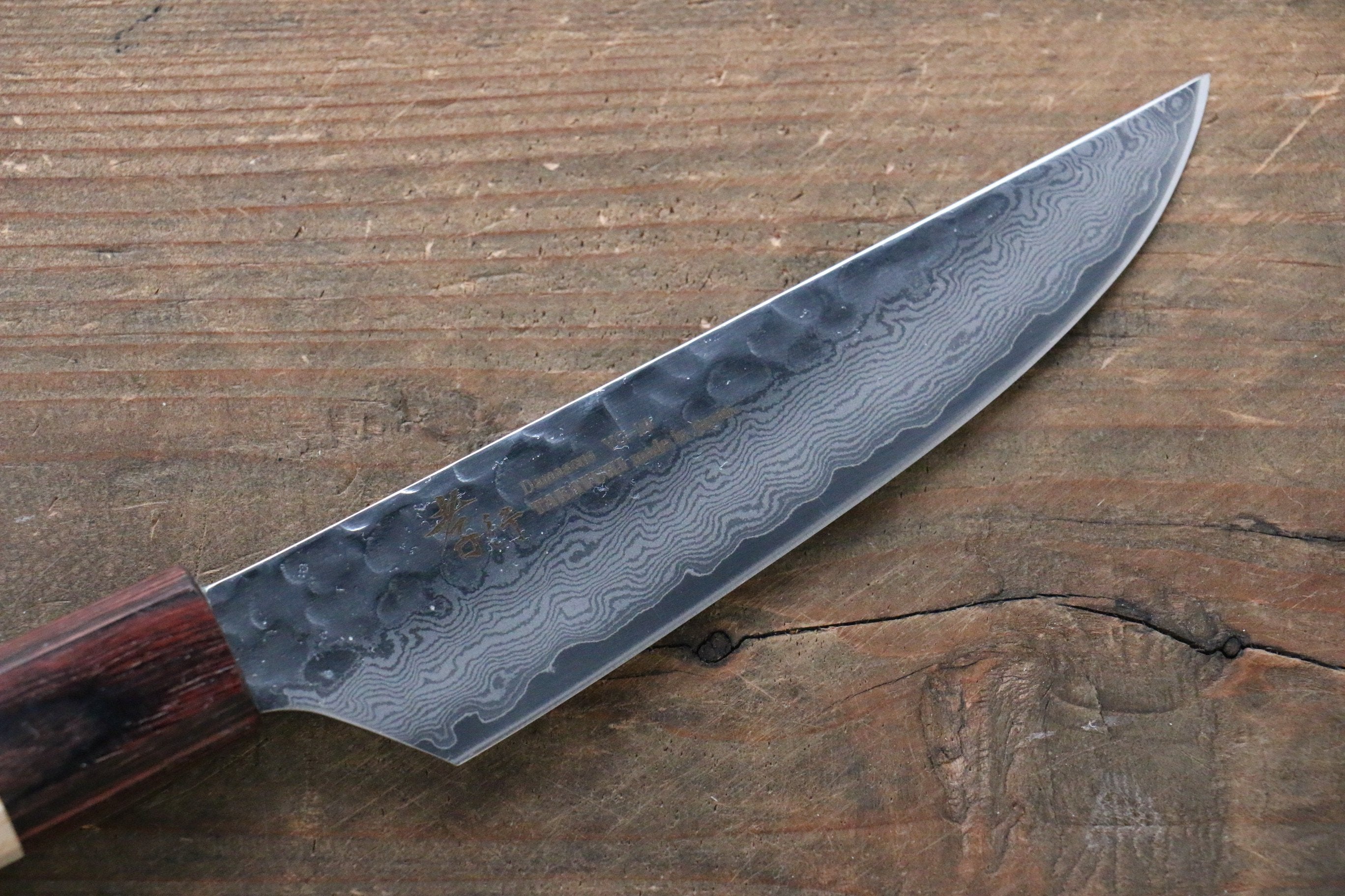 Sakai Takayuki VG10 33 Layer Damascus Steak 120mm with Keyaki Handle(Japanese Elm) Set of 4 - Japanny - Best Japanese Knife