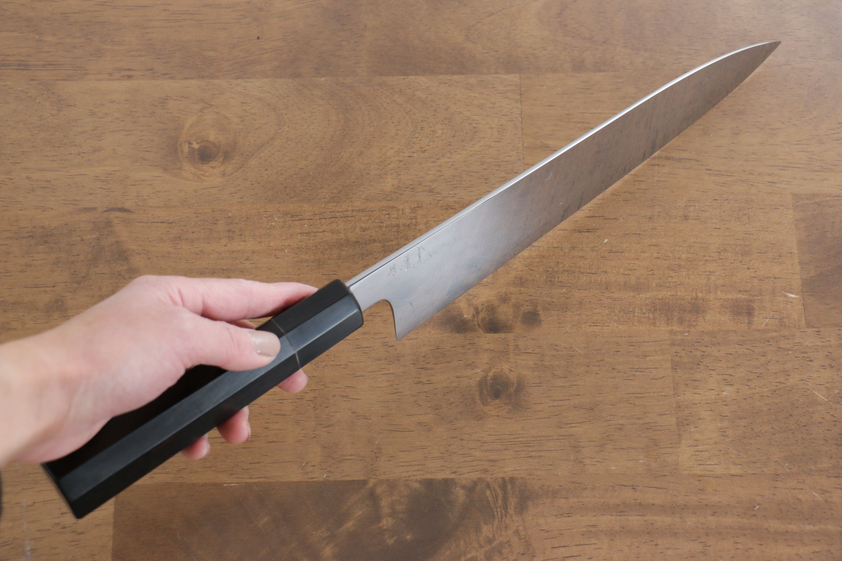 Jikko Fujisan Honyaki White Steel No.3 Gyuto  240mm Ebony Wood Handle Kasumi - Japanny - Best Japanese Knife