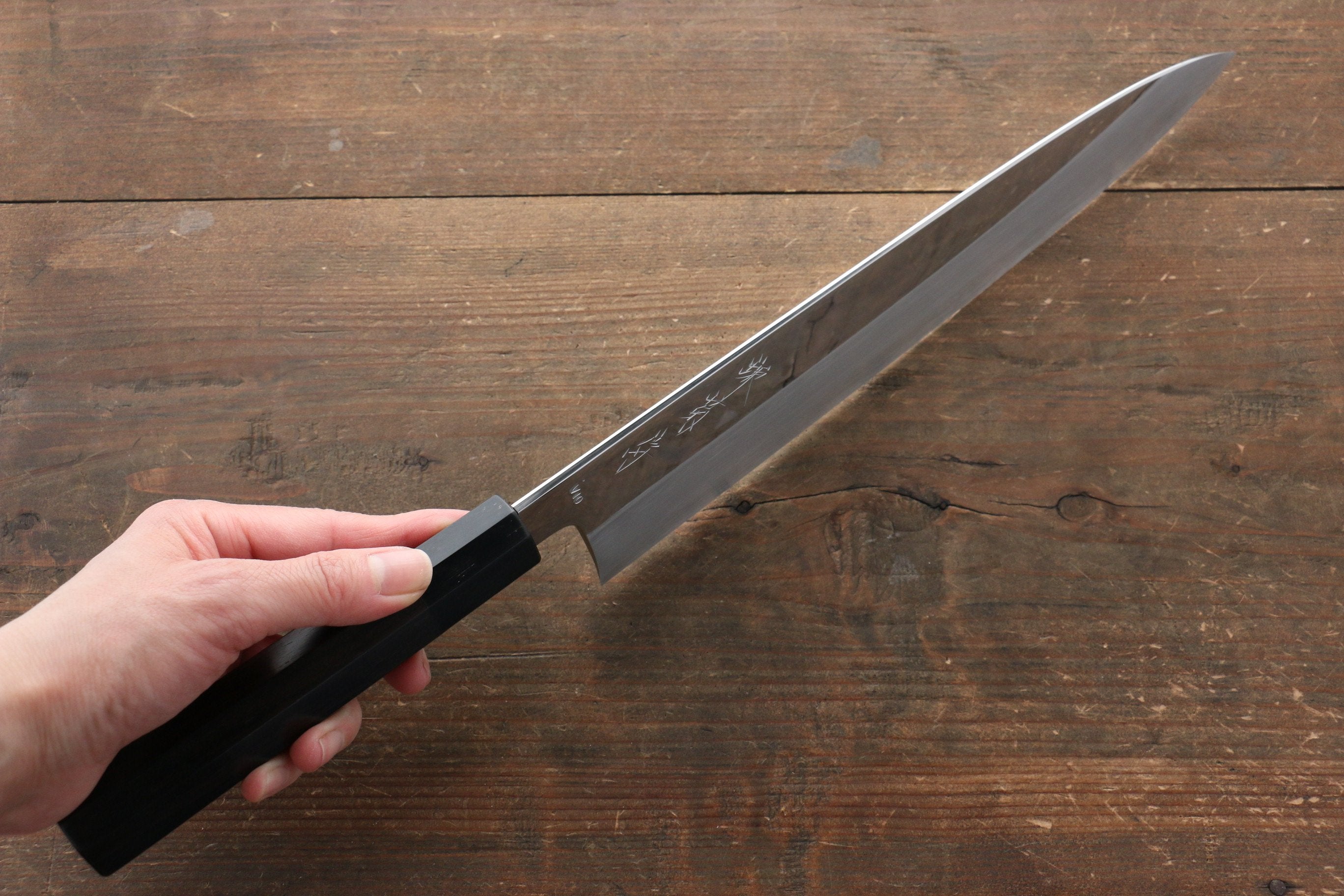 Sakai Kikumori VG10 Mirrored Finish Gyuto 270mm Ebony Wood Handle - Japanny - Best Japanese Knife