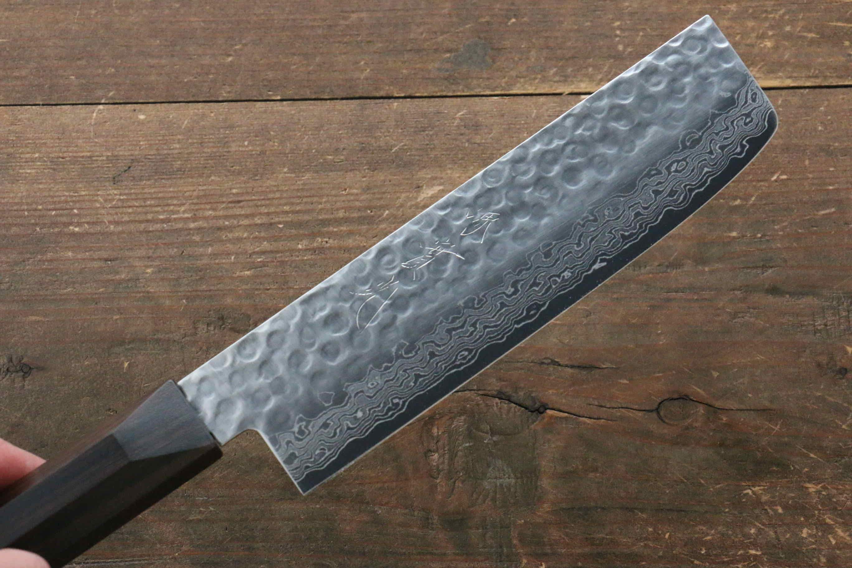 Jikko VG10 17 Layer Usuba  160mm Ebony Wood Handle - Japanny - Best Japanese Knife