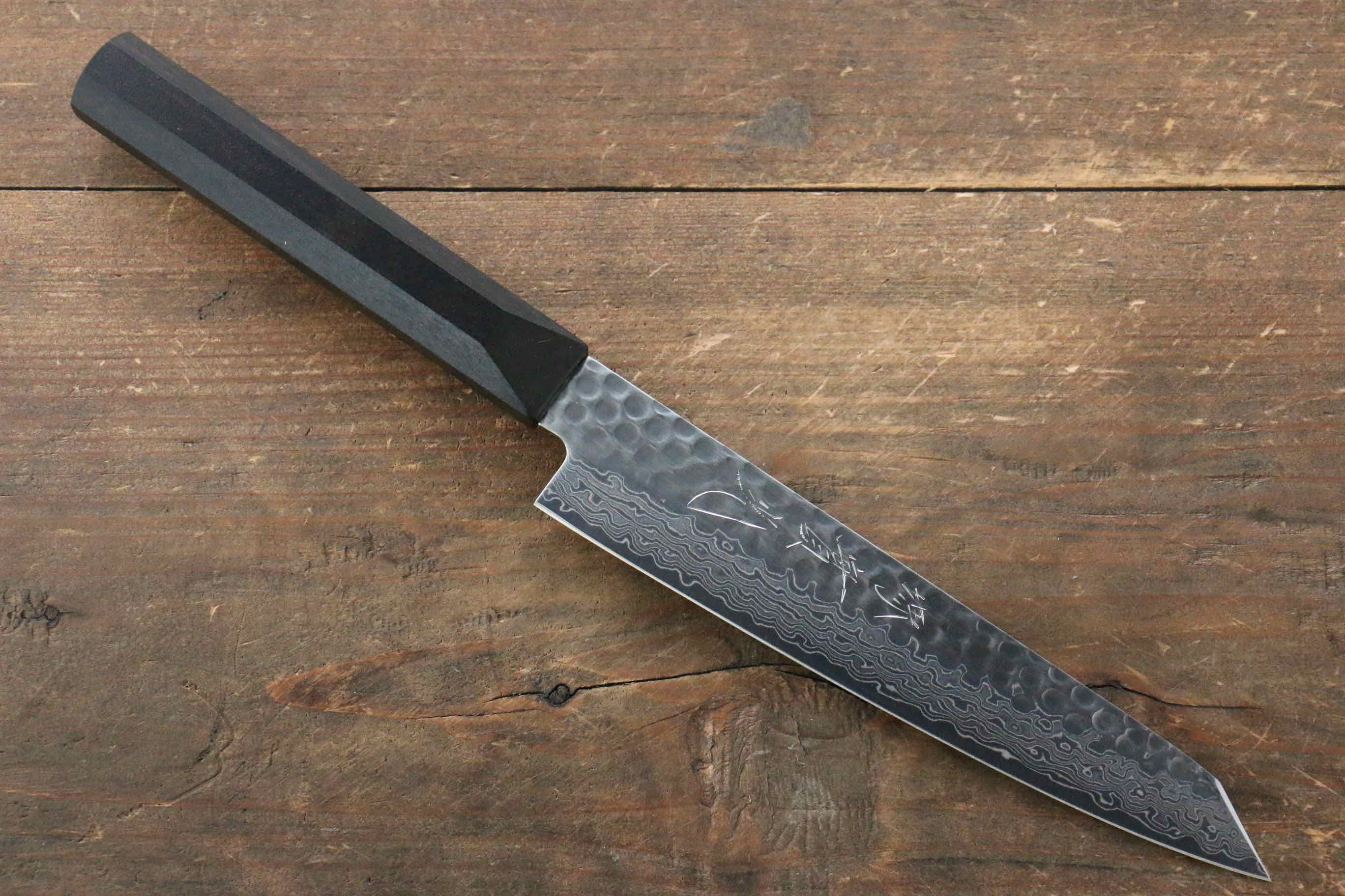 Jikko VG10 17 Layer Kiritsuke Petty-Utility  140mm Ebony Wood Handle - Japanny - Best Japanese Knife