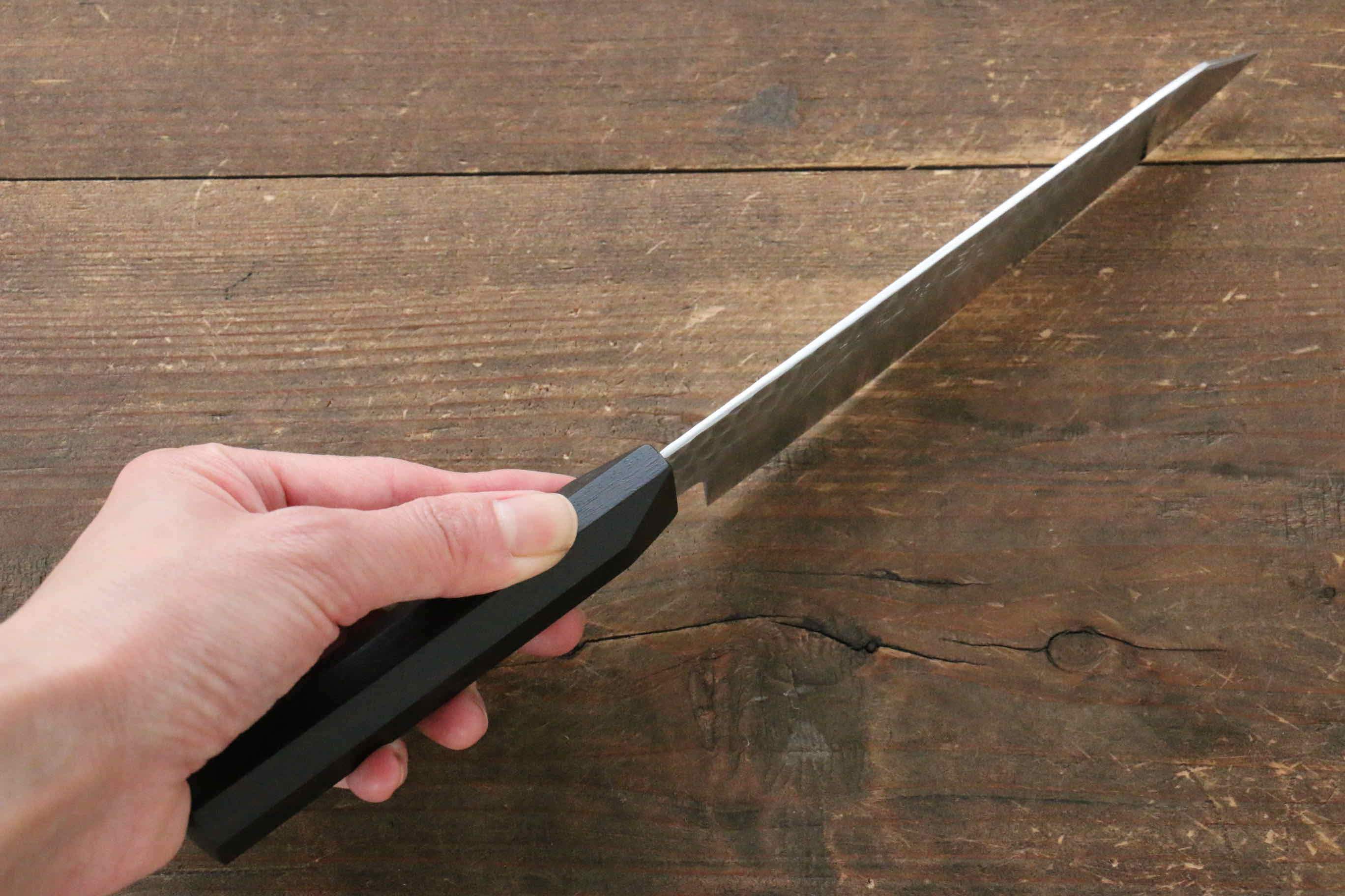 Jikko VG10 17 Layer Kiritsuke Petty-Utility  140mm Ebony Wood Handle - Japanny - Best Japanese Knife