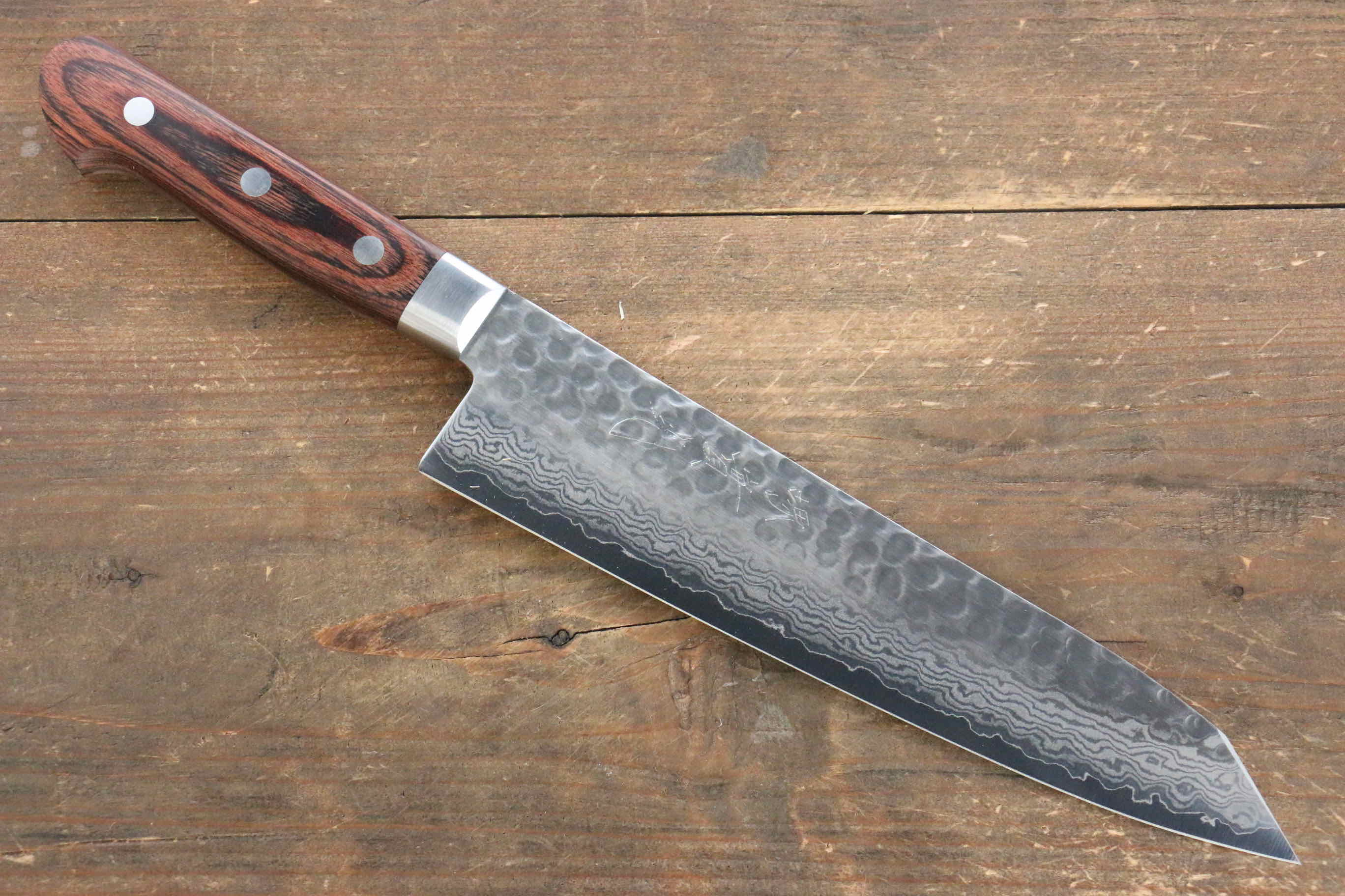 Jikko VG10 17 Layer Kiritsuke Gyuto  200mm Mahogany Handle - Japanny - Best Japanese Knife