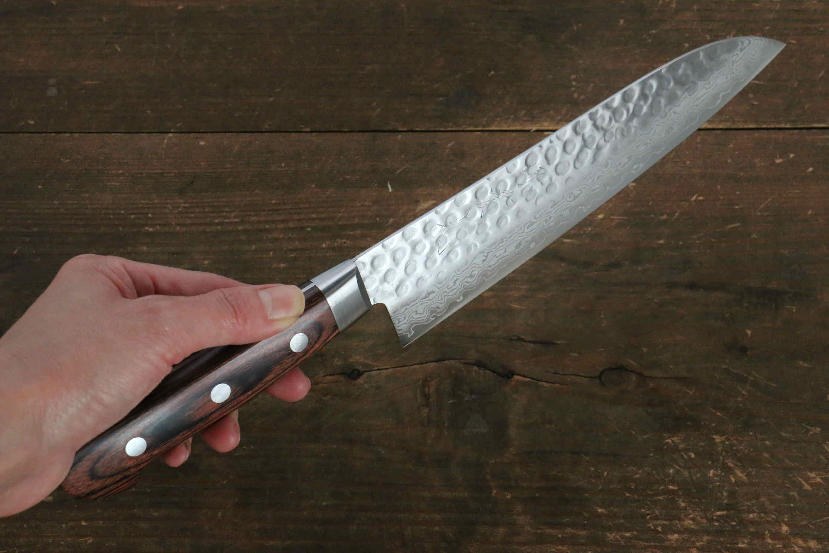 Jikko VG10 17 Layer Santoku  180mm Mahogany Handle - Japanny - Best Japanese Knife