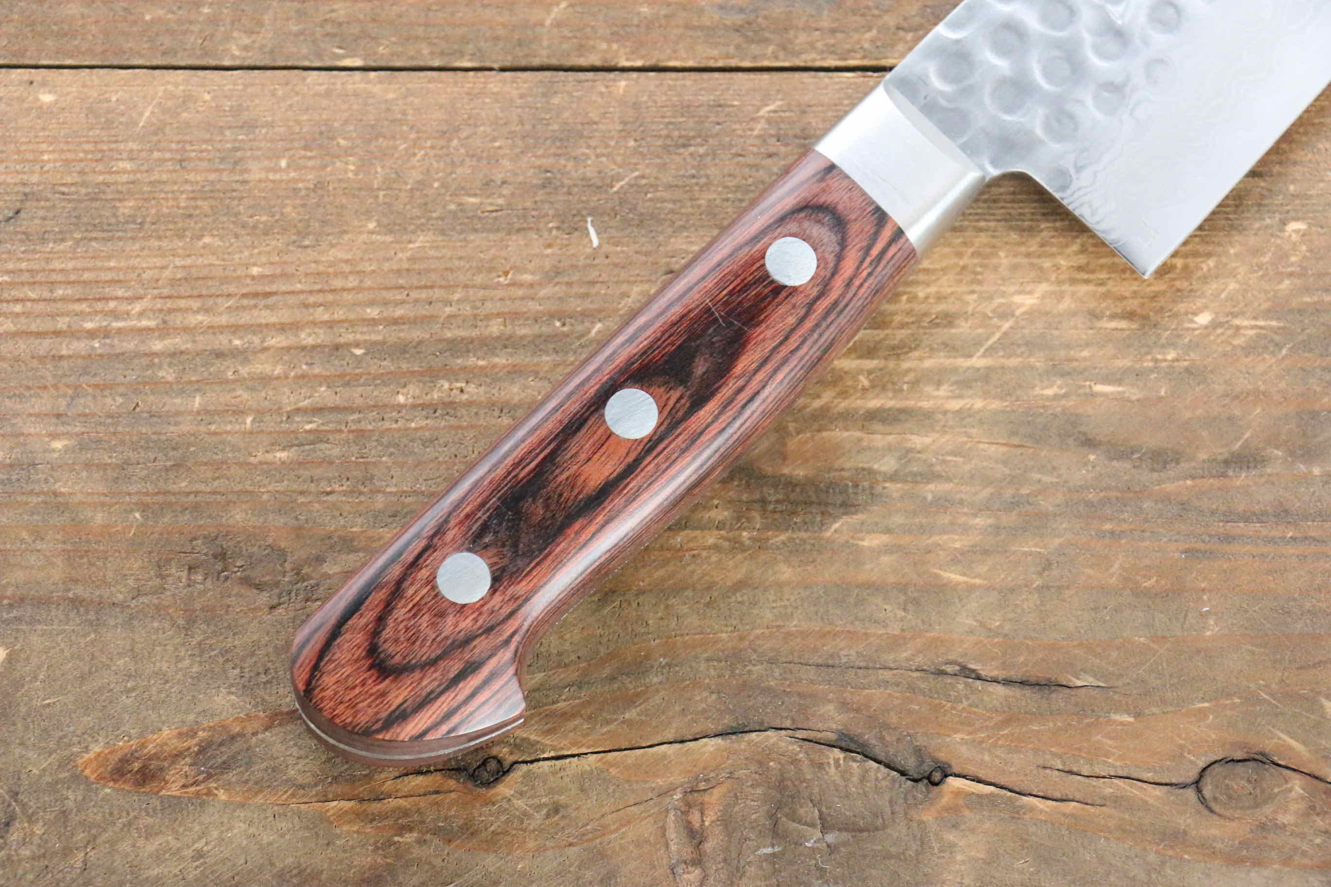 Jikko VG10 17 Layer Santoku  180mm Mahogany Handle - Japanny - Best Japanese Knife
