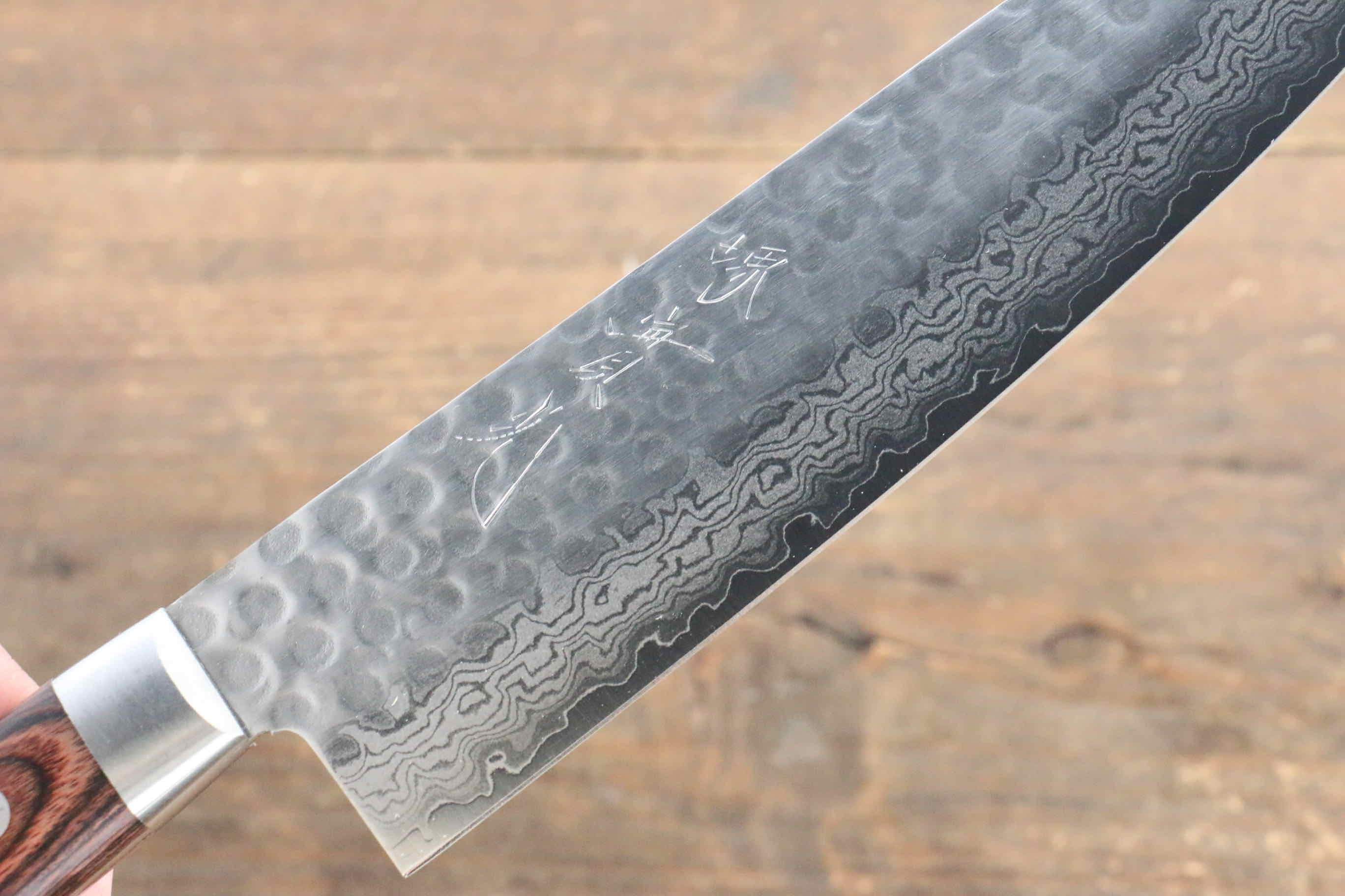 Jikko VG10 17 Layer Kiritsuke Santoku  170mm Mahogany Handle - Japanny - Best Japanese Knife