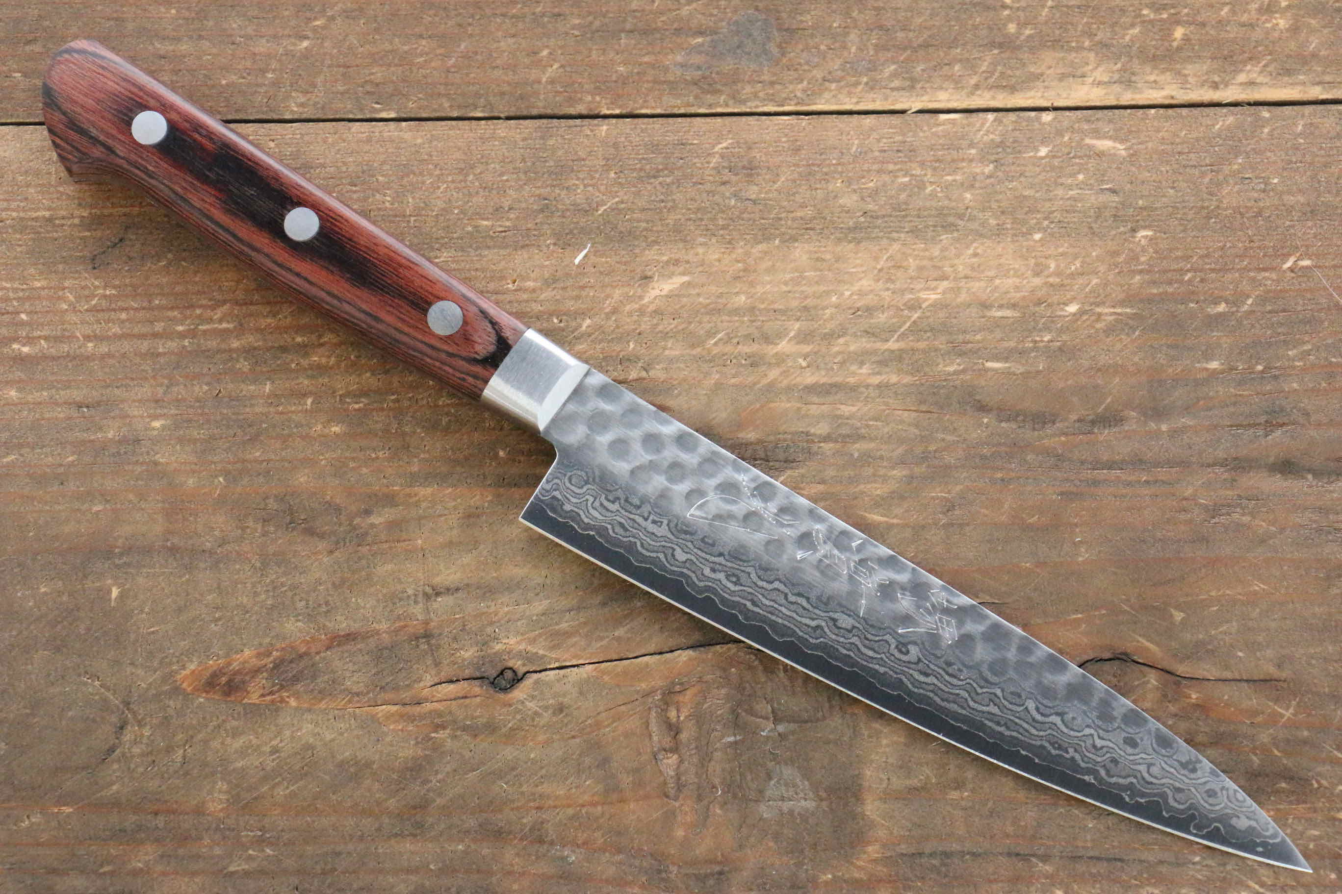 Jikko VG10 17 Layer Petty-Utility  135mm Mahogany Handle - Japanny - Best Japanese Knife