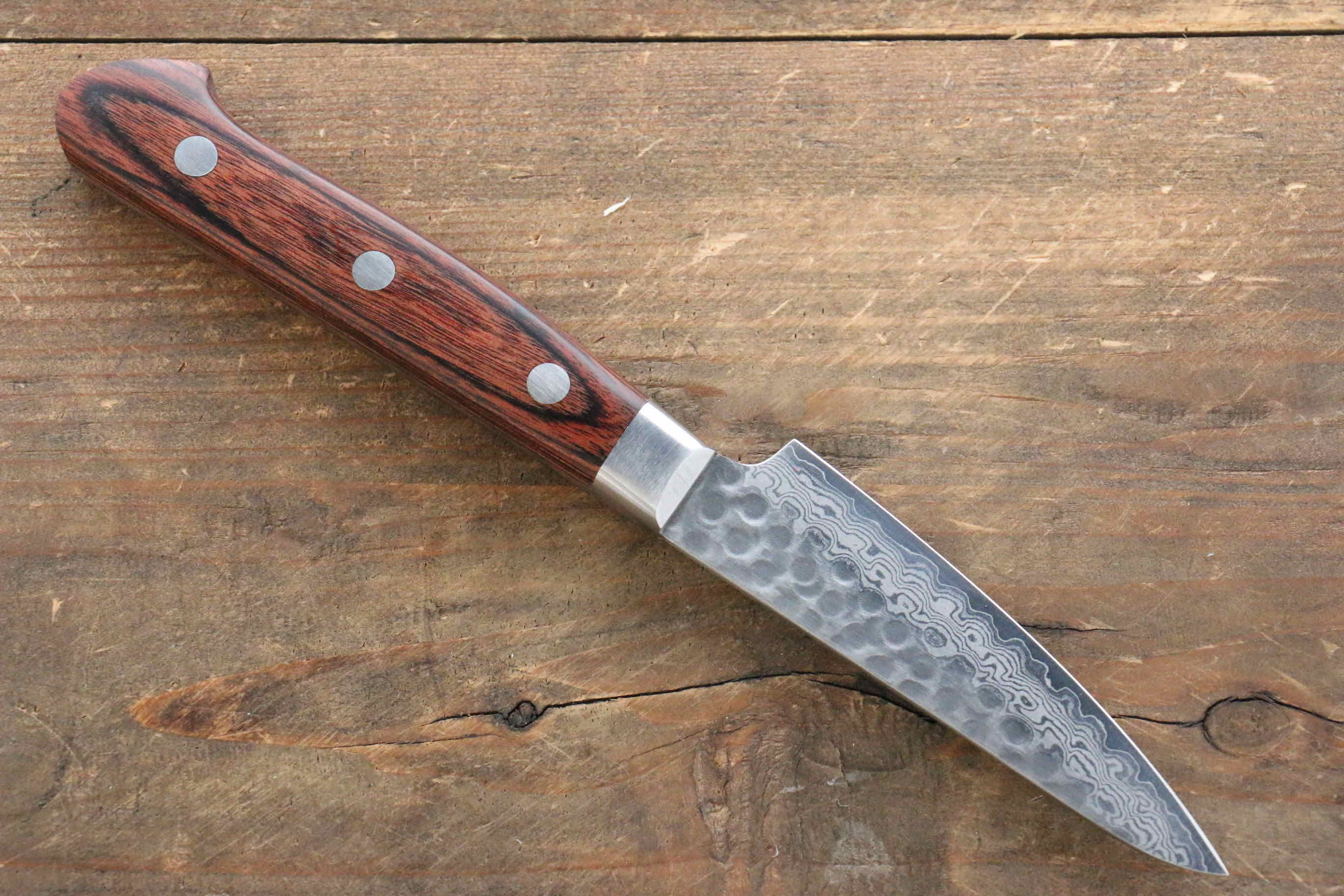 Jikko VG10 17 Layer Paring  80mm Mahogany Handle - Japanny - Best Japanese Knife