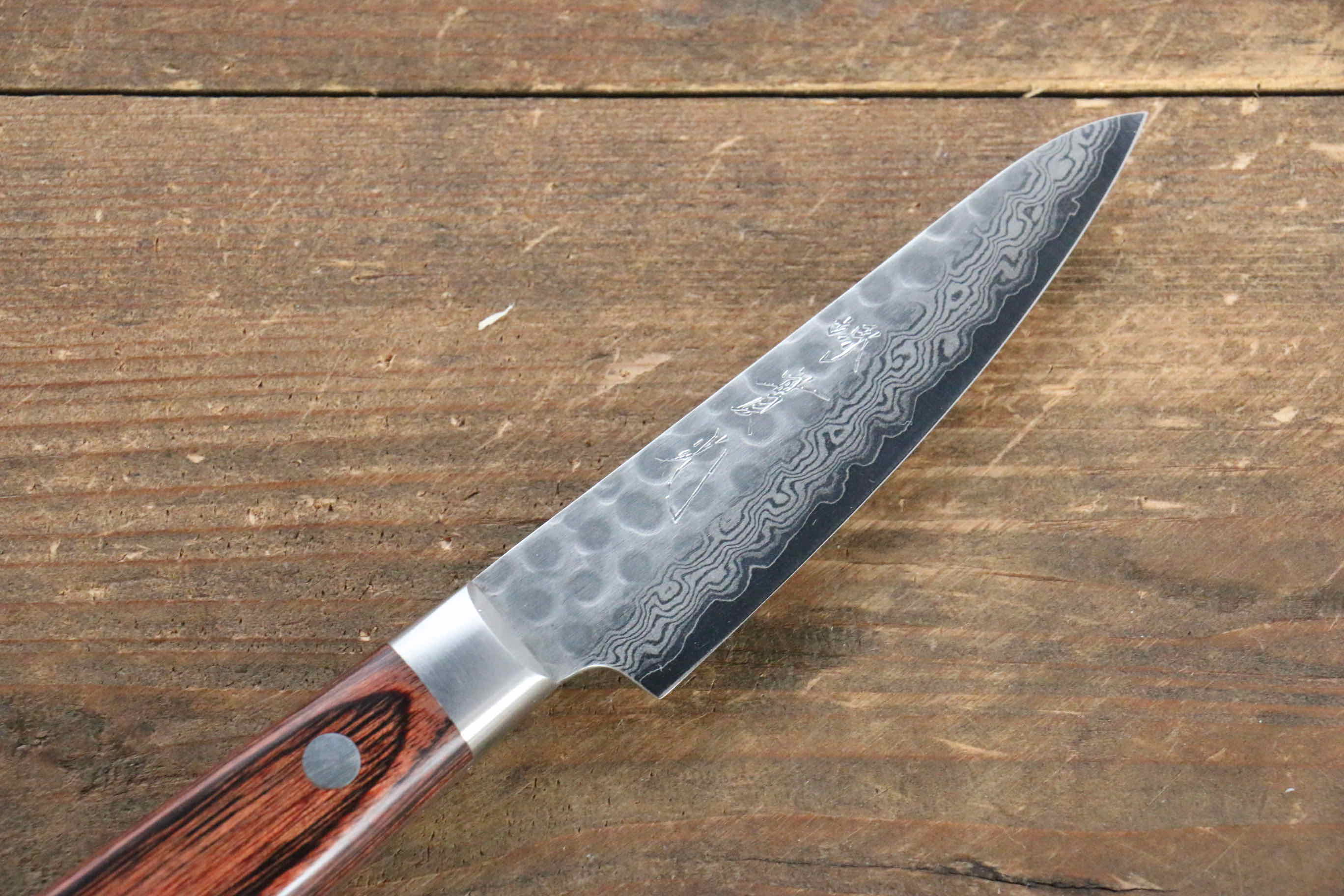 Jikko VG10 17 Layer Paring  80mm Mahogany Handle - Japanny - Best Japanese Knife