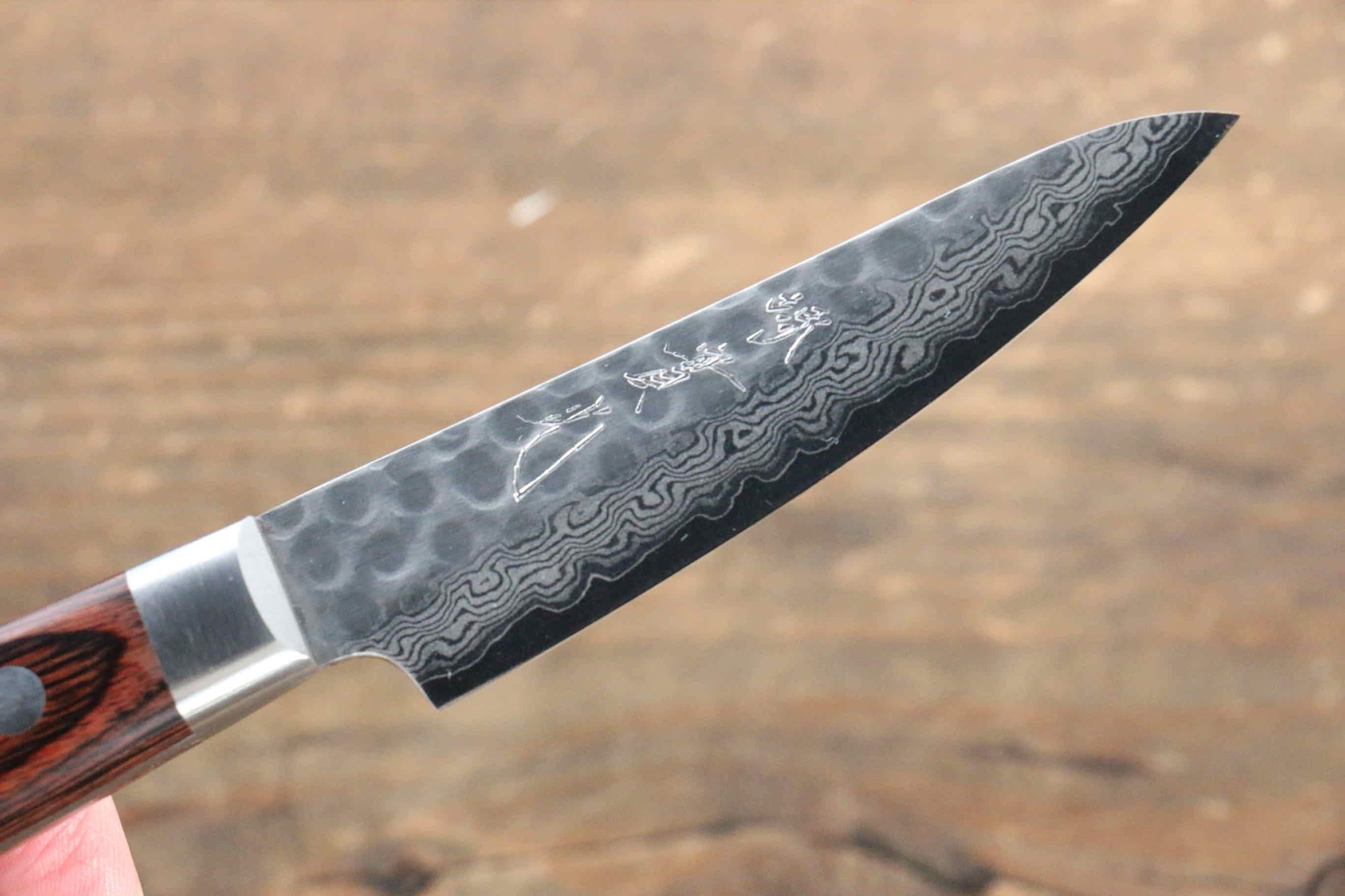 Jikko VG10 17 Layer Paring  80mm Mahogany Handle - Japanny - Best Japanese Knife