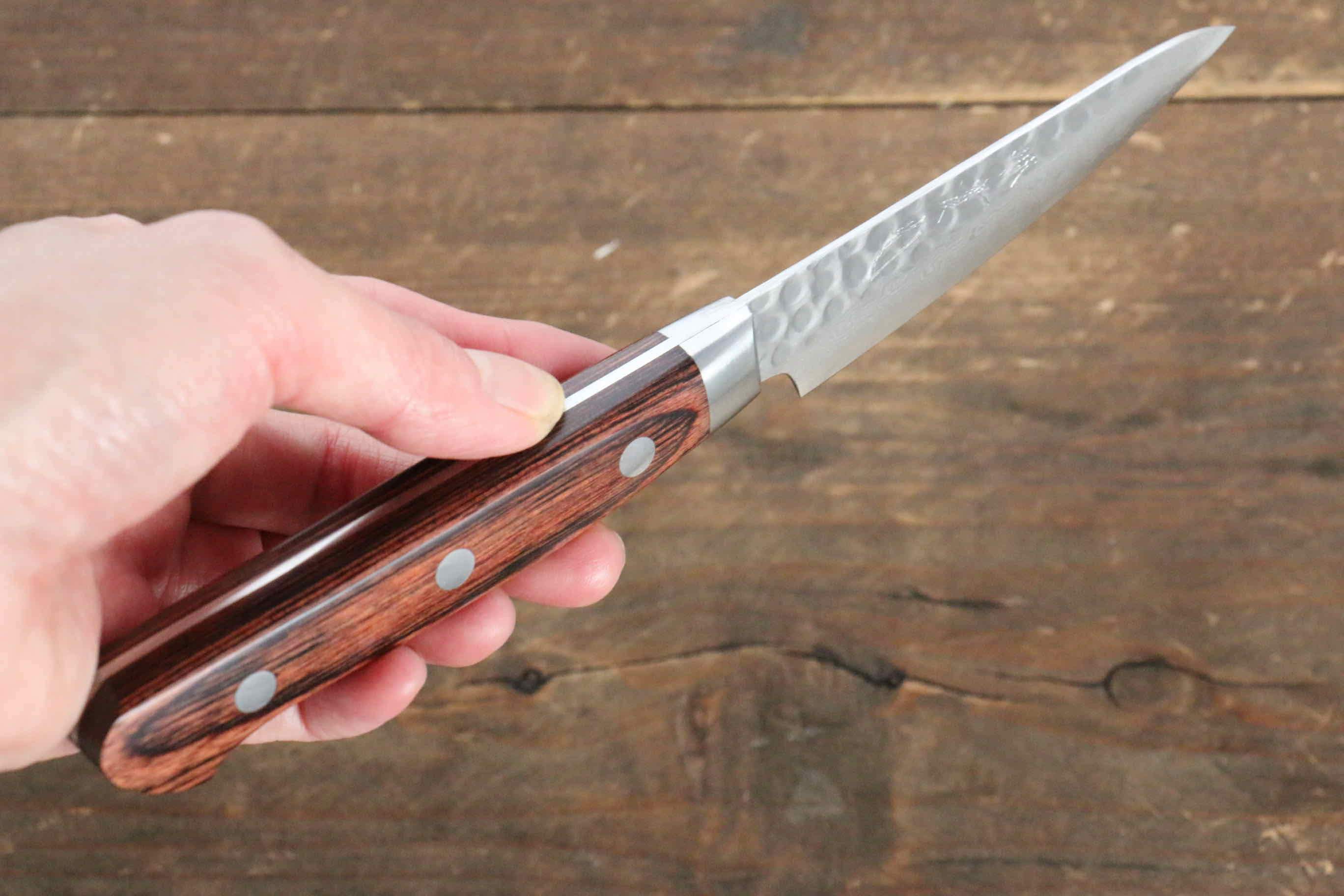 Jikko VG10 17 Layer Paring  80mm Mahogany Handle - Japanny - Best Japanese Knife