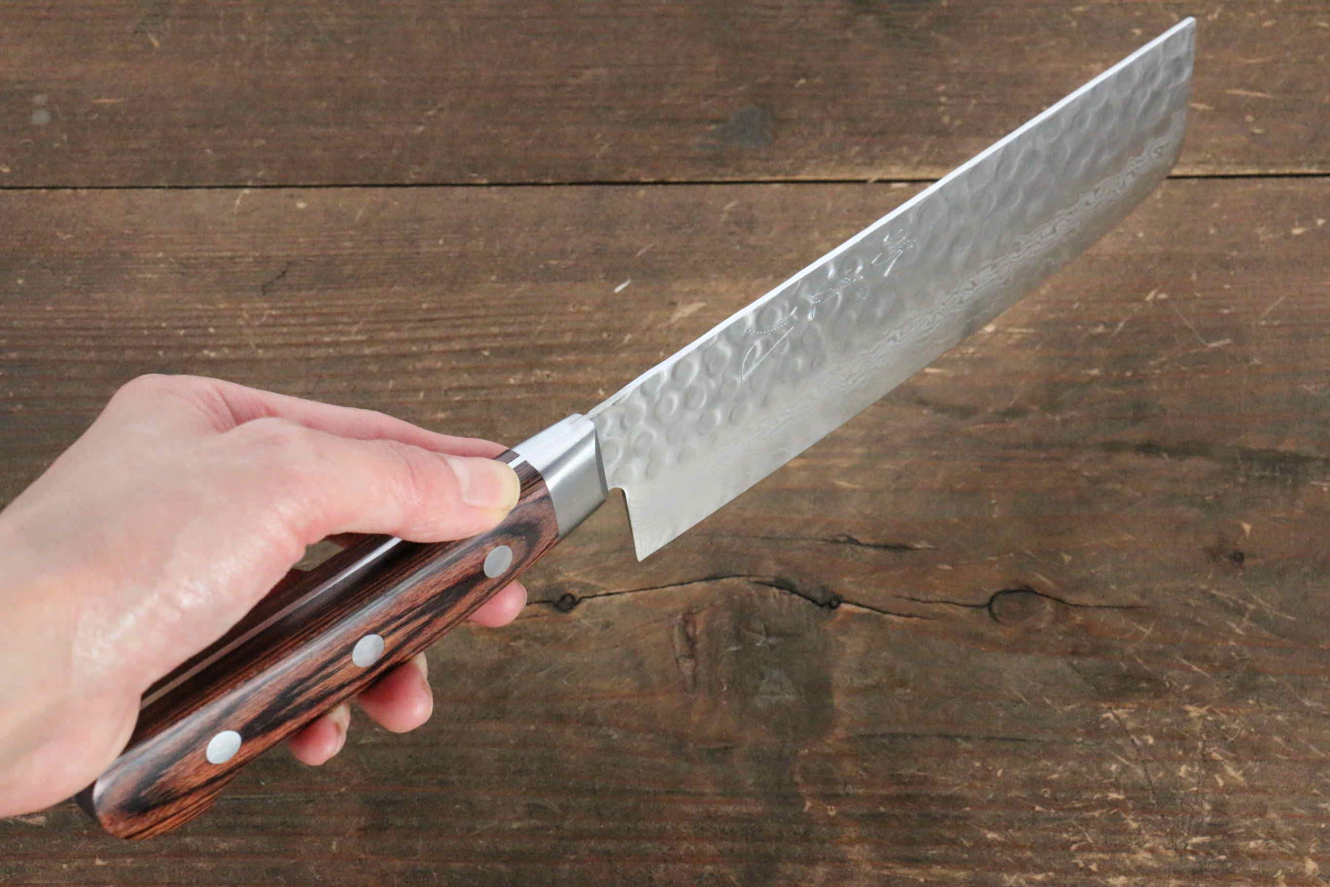 Jikko VG10 17 Layer Nakiri  160mm Mahogany Handle - Japanny - Best Japanese Knife