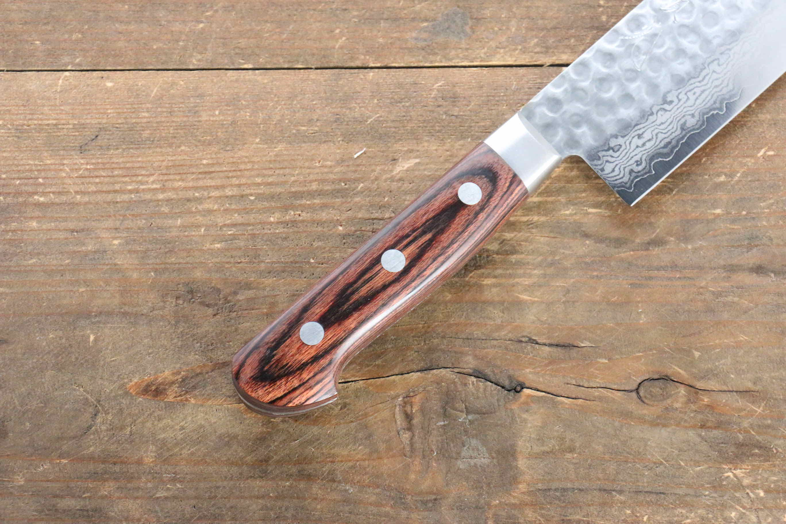 Jikko VG10 17 Layer Nakiri  160mm Mahogany Handle - Japanny - Best Japanese Knife