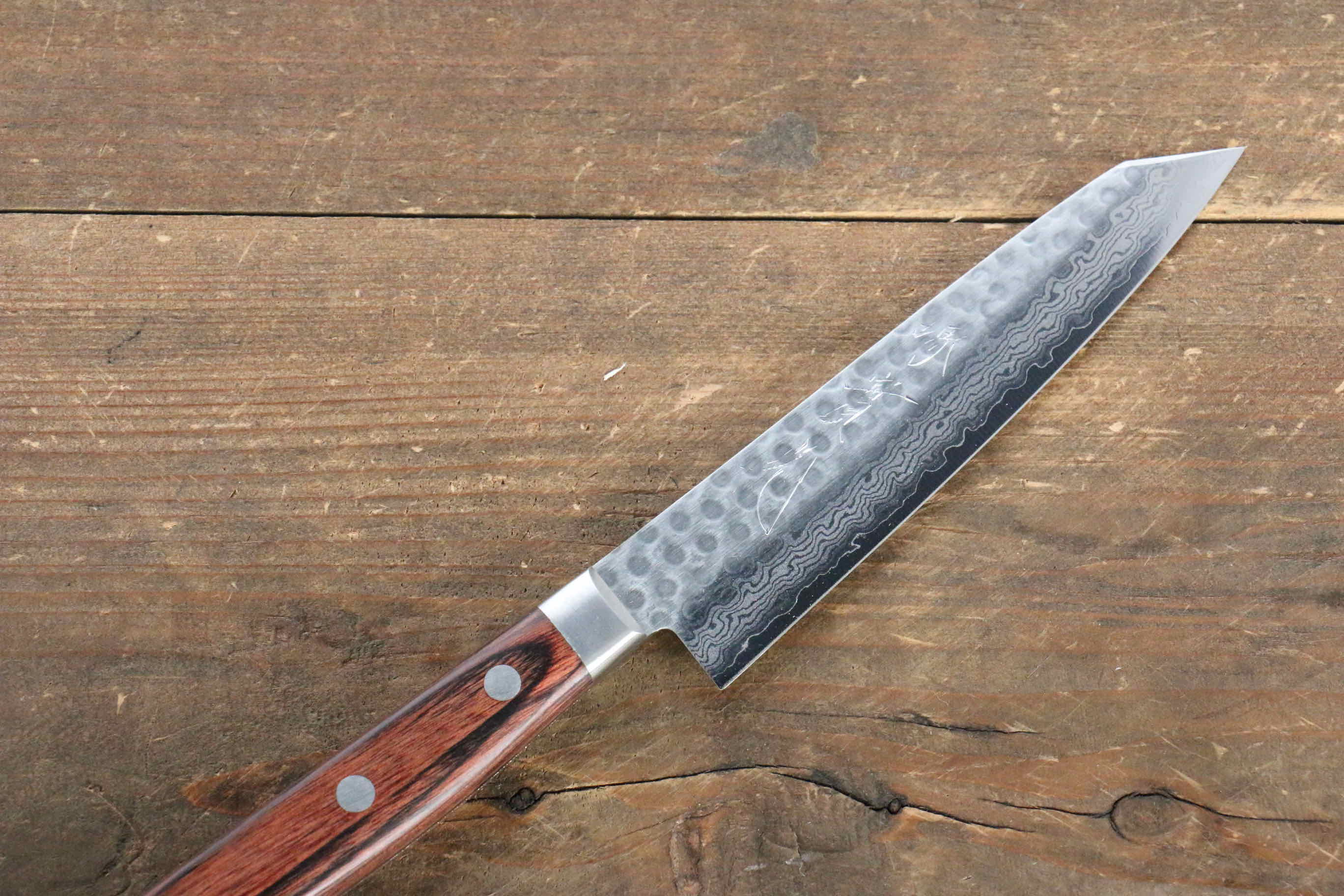 Jikko VG10 17 Layer Kiritsuke Petty-Utility  125mm Mahogany Handle - Japanny - Best Japanese Knife
