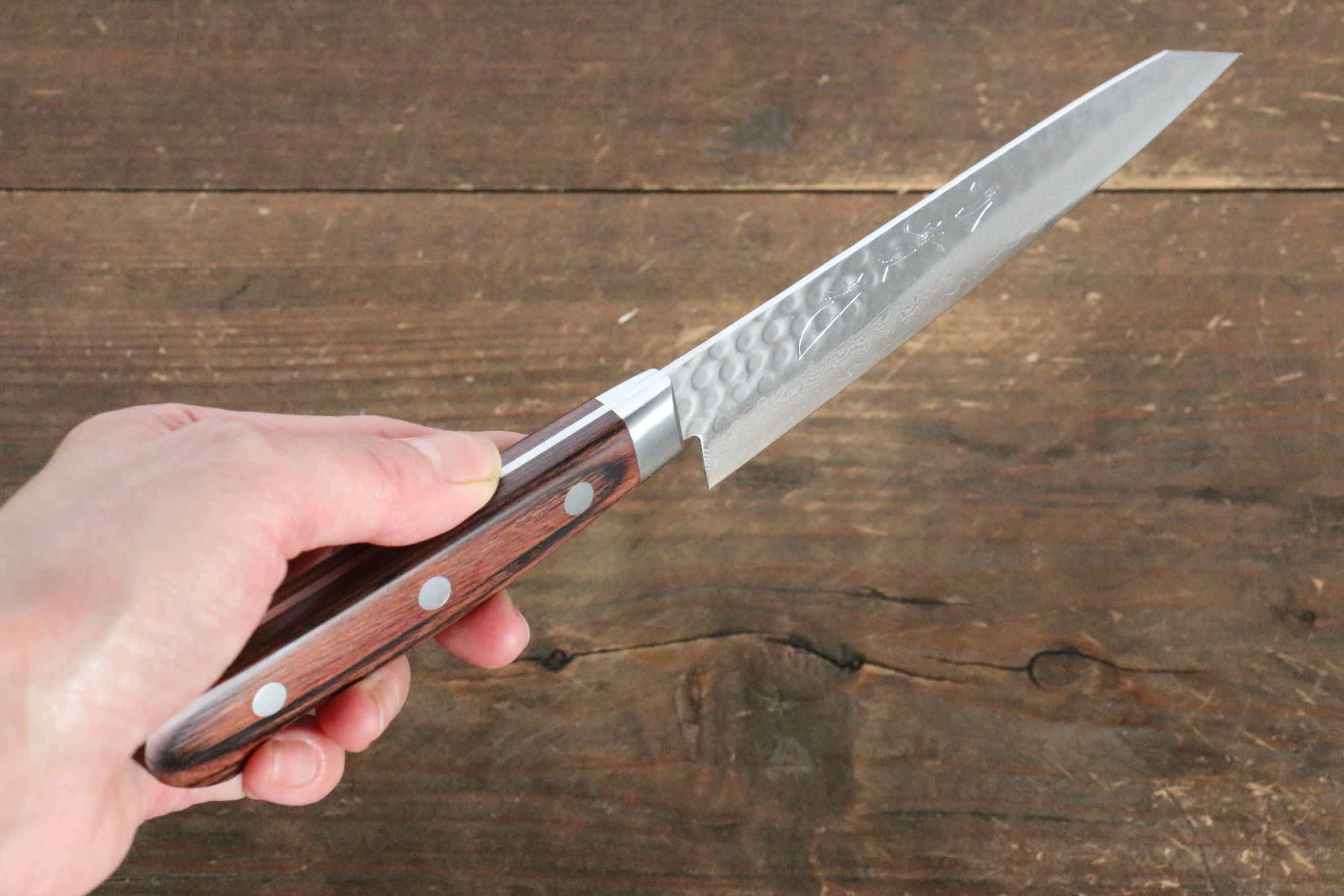 Jikko VG10 17 Layer Kiritsuke Petty-Utility  125mm Mahogany Handle - Japanny - Best Japanese Knife
