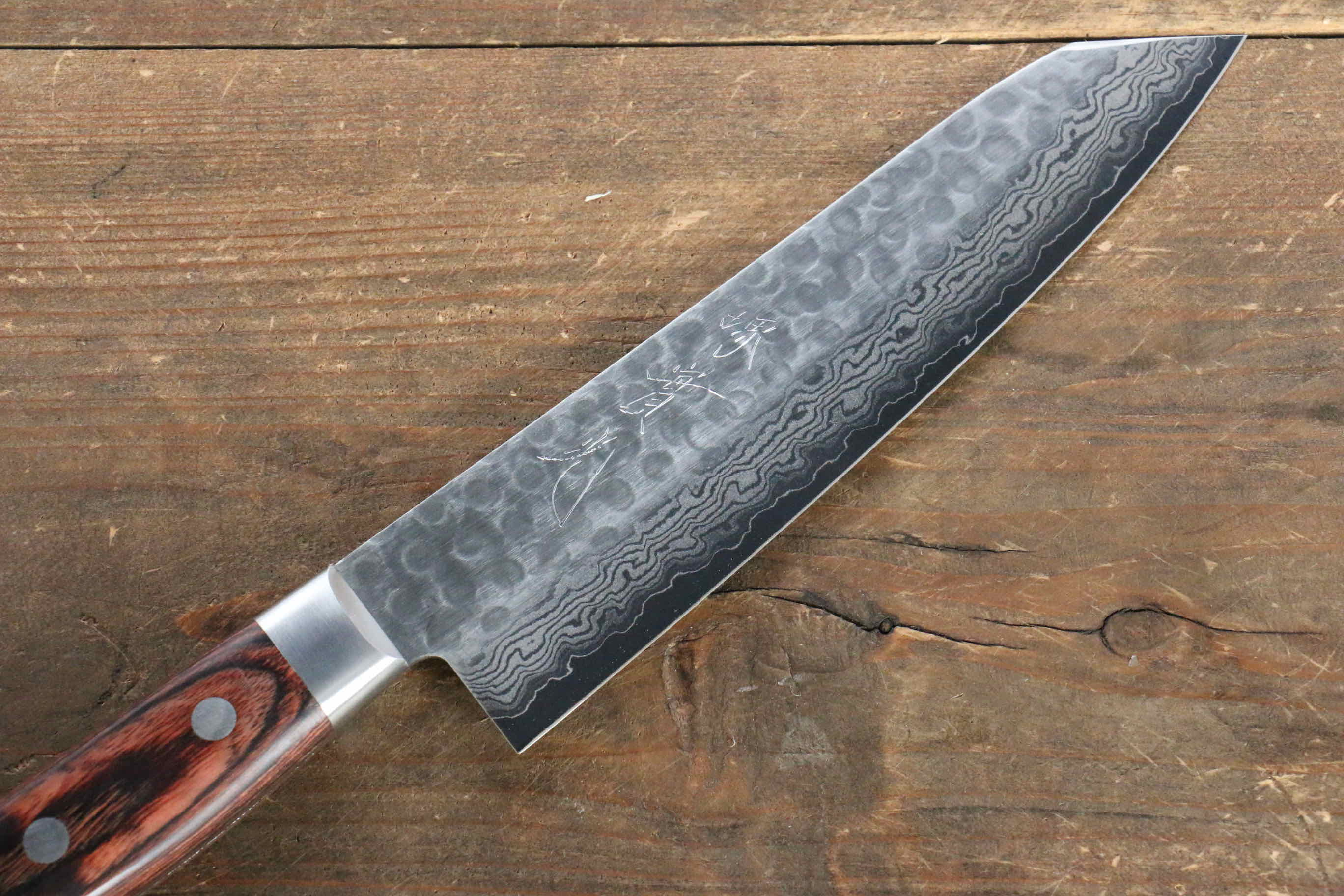 Jikko VG10 17 Layer Kiritsuke Gyuto  170mm Mahogany Handle - Japanny - Best Japanese Knife