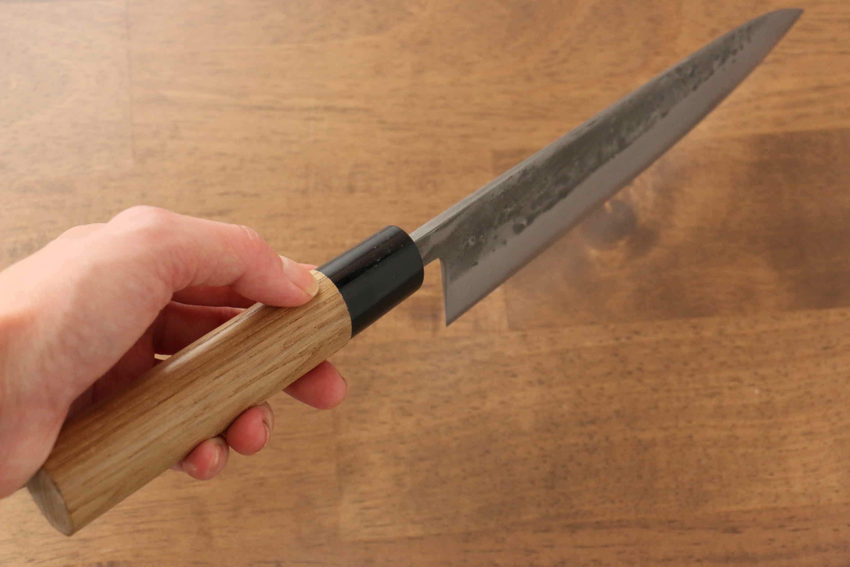 Seisuke Blue Steel No.2 Nashiji Gyuto 180mm Chestnut Handle - Japanny - Best Japanese Knife