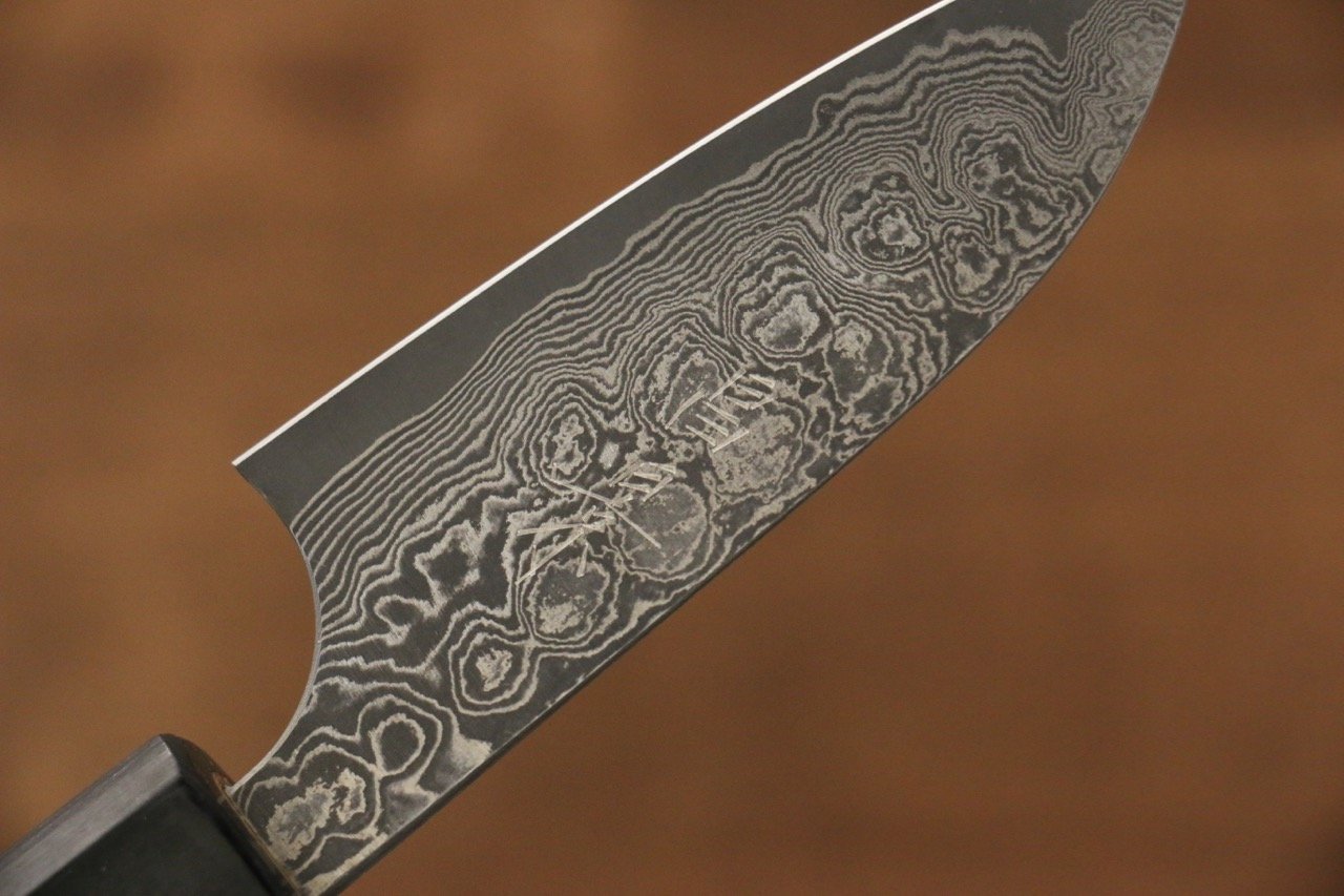 Masakage Kumo VG10 Damascus Petty-Utility  75mm Shitan Handle - Japanny - Best Japanese Knife