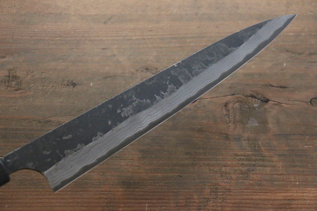 Shungo Ogata White Steel No.2 Kurouchi Damascus Sujihiki 240mm Shitan Handle - Japanny - Best Japanese Knife