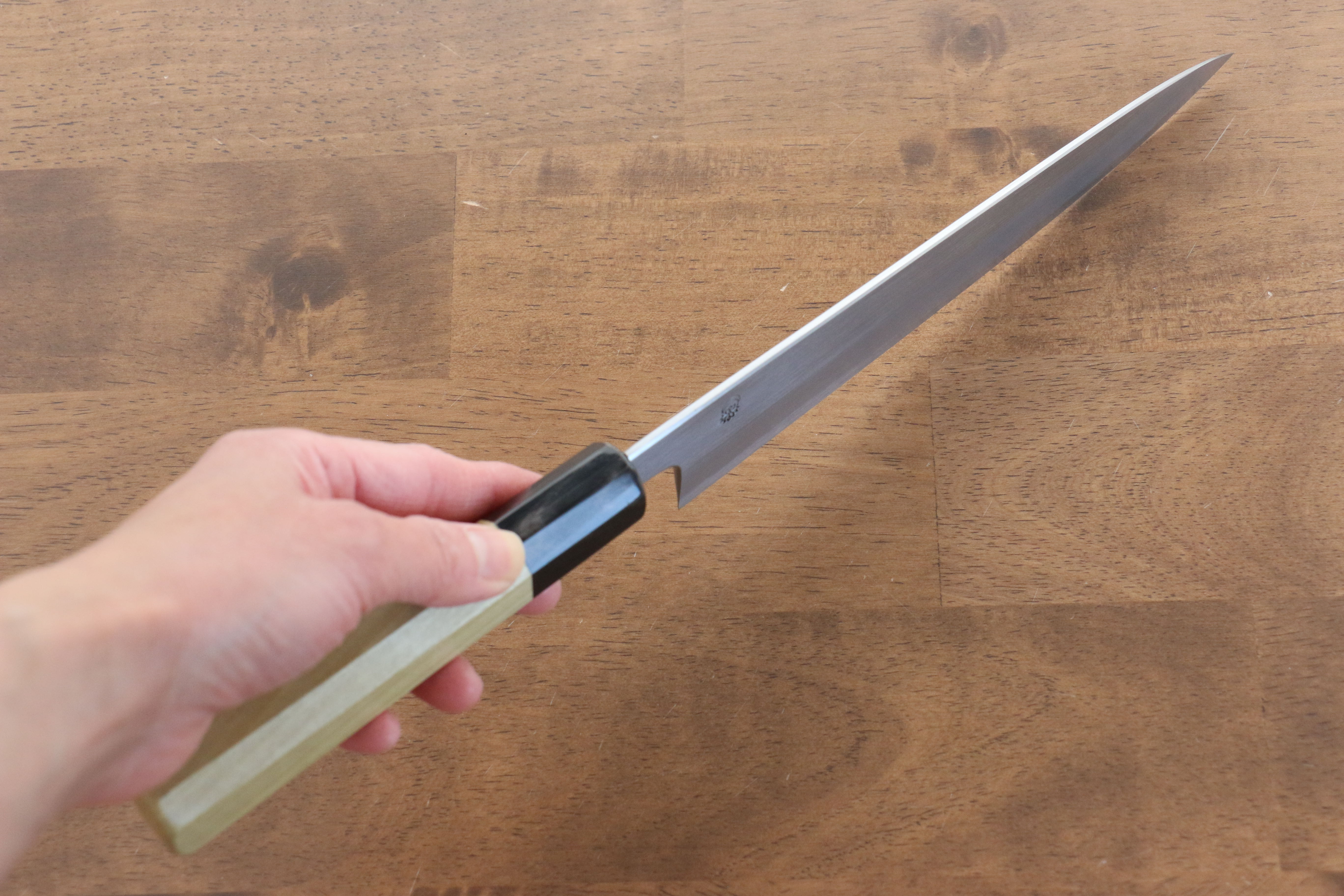 Kikuzuki White Steel No.2 Kasumitogi Gyuto 210mm Magnolia Handle - Japanny - Best Japanese Knife