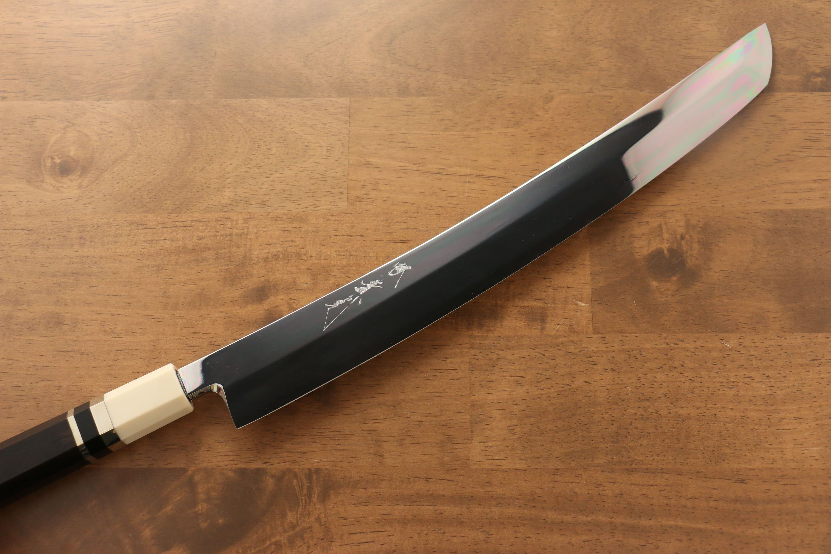 Jikko Silver Steel No.3 Sakimaru Yanagiba  360mm Ebony with Ring Handle - Japanny - Best Japanese Knife