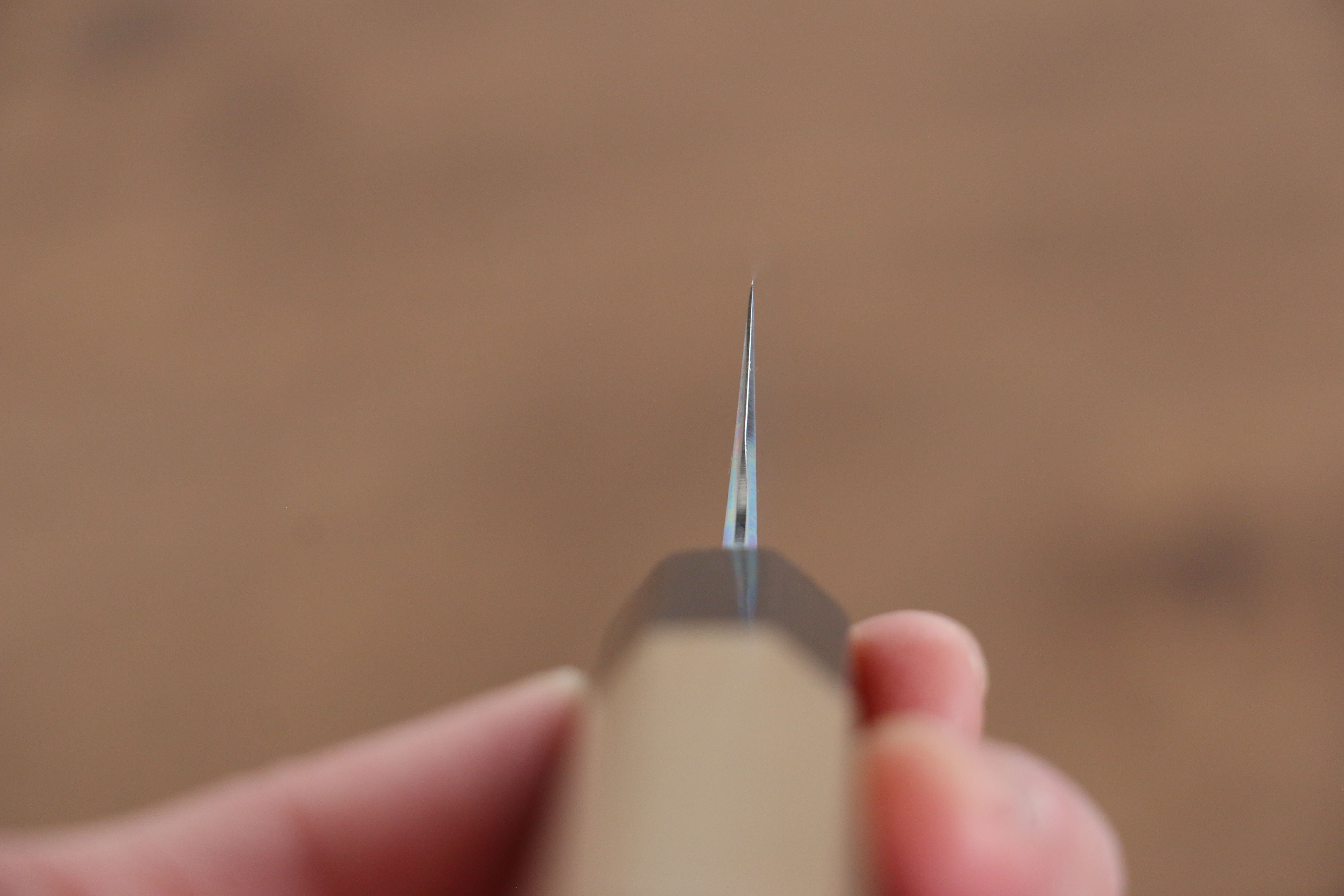 Kikuzuki Blue Steel No.1 Damascus Kiritsuke Petty-Utility 135mm Magnolia Handle - Japanny - Best Japanese Knife