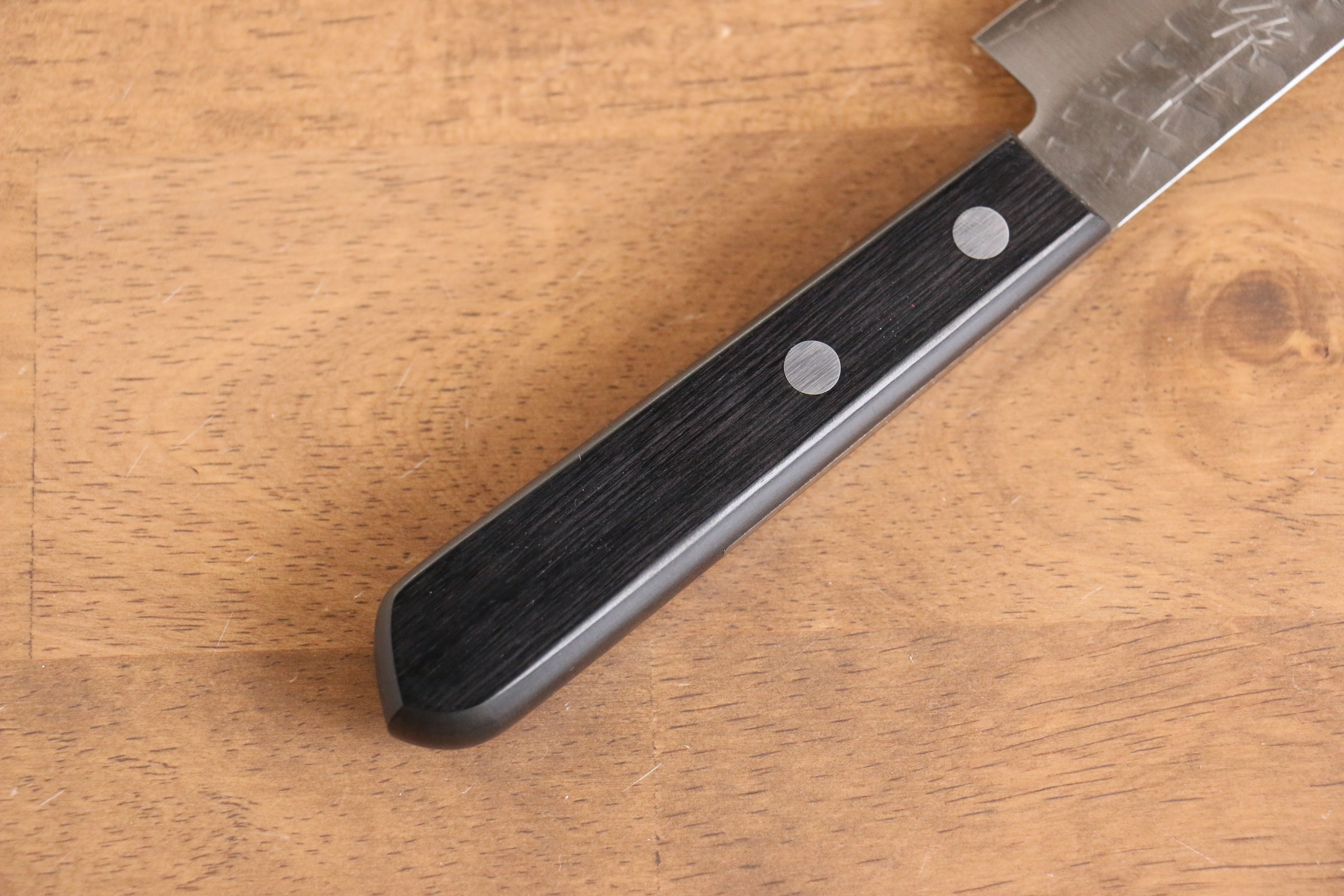 Nao Yamamoto Silver Steel No.3 Hammered Petty-Utility 160mm Black Pakka wood Handle - Japanny - Best Japanese Knife