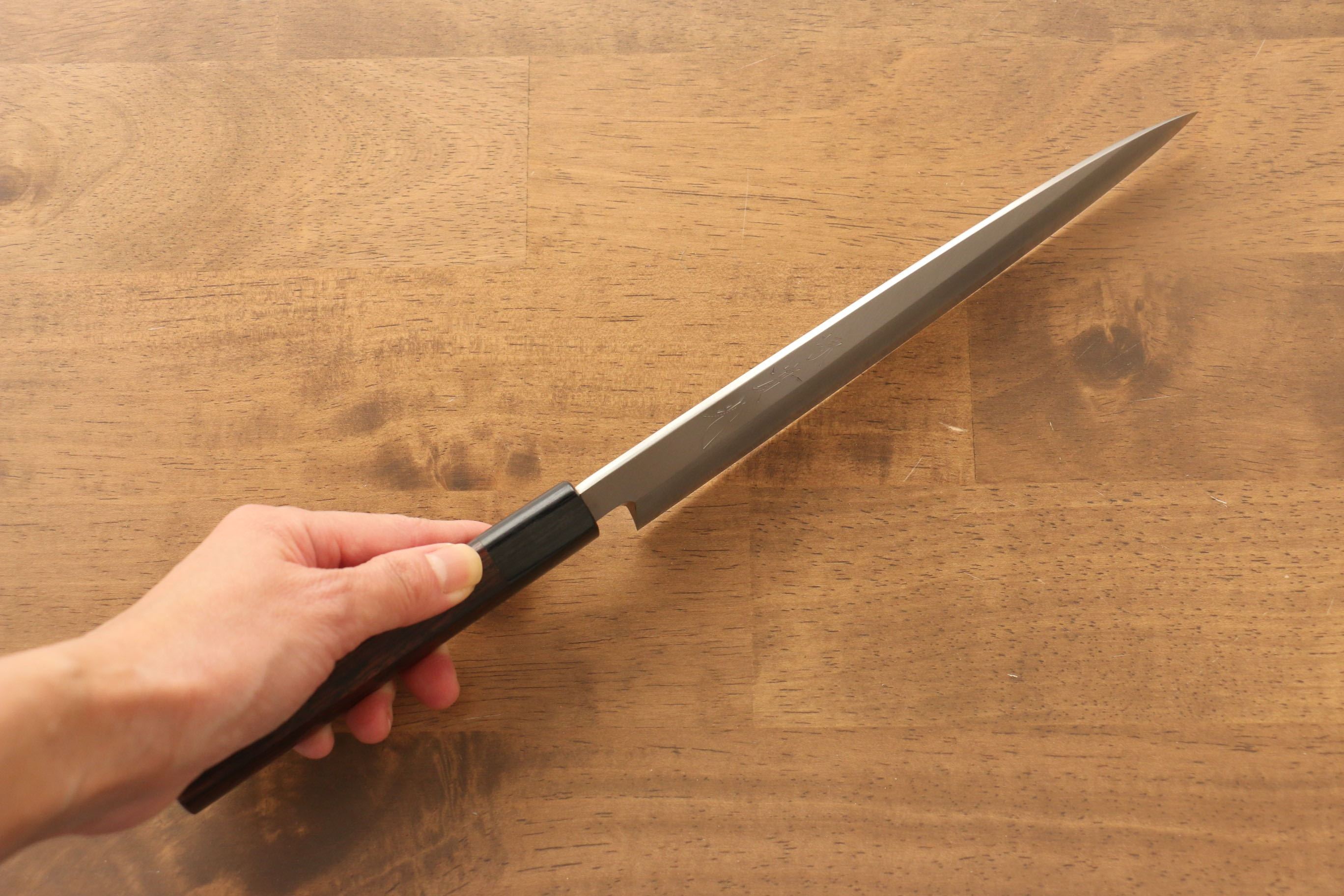 Jikko Silver Steel No.3 Yanagiba  210mm Shitan Handle - Japanny - Best Japanese Knife