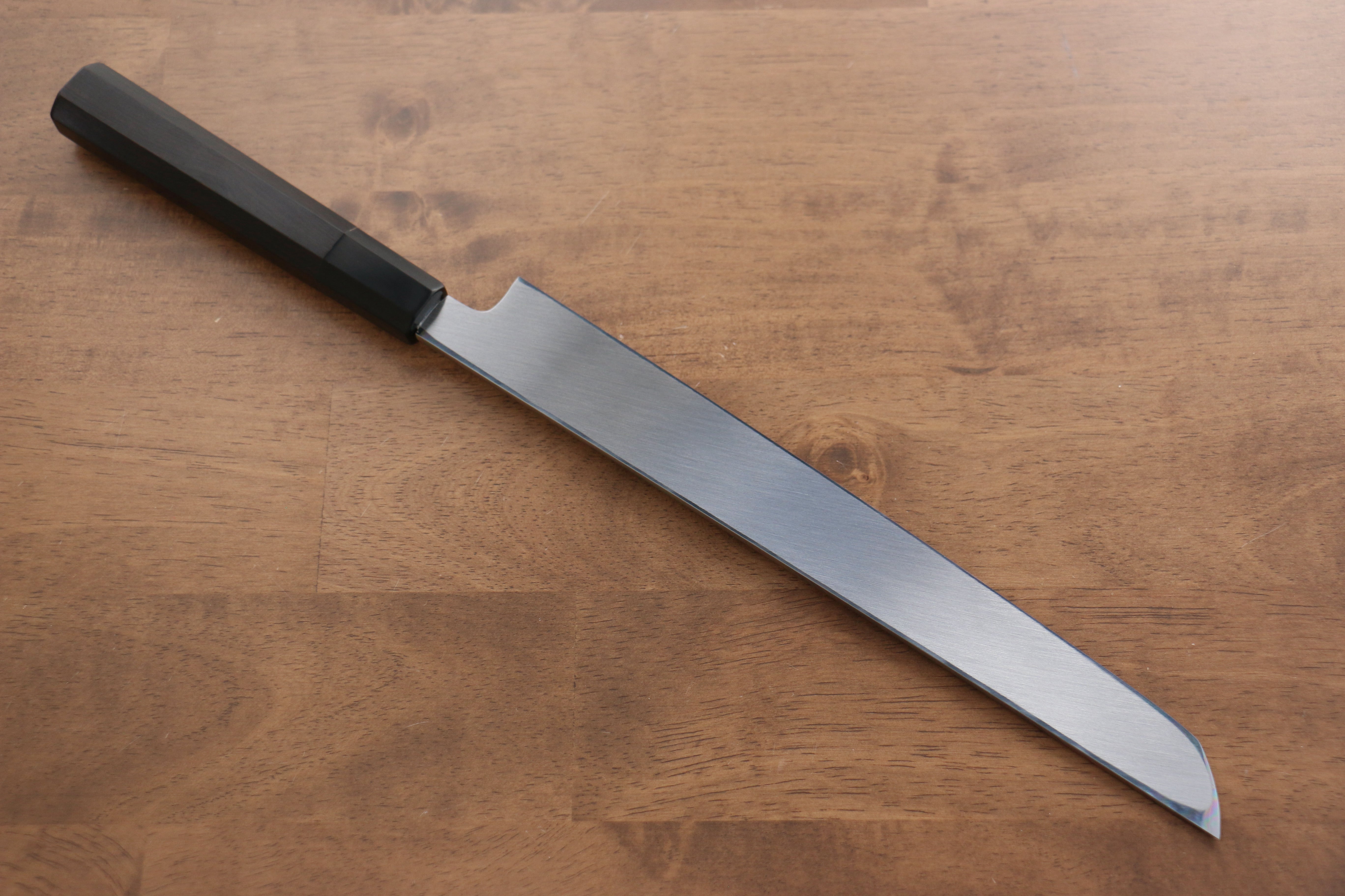 Jikko Fujisan Honyaki White Steel No.3 Mirrored Finish Sakimaru Yanagiba  270mm Ebony Wood Handle - Japanny - Best Japanese Knife