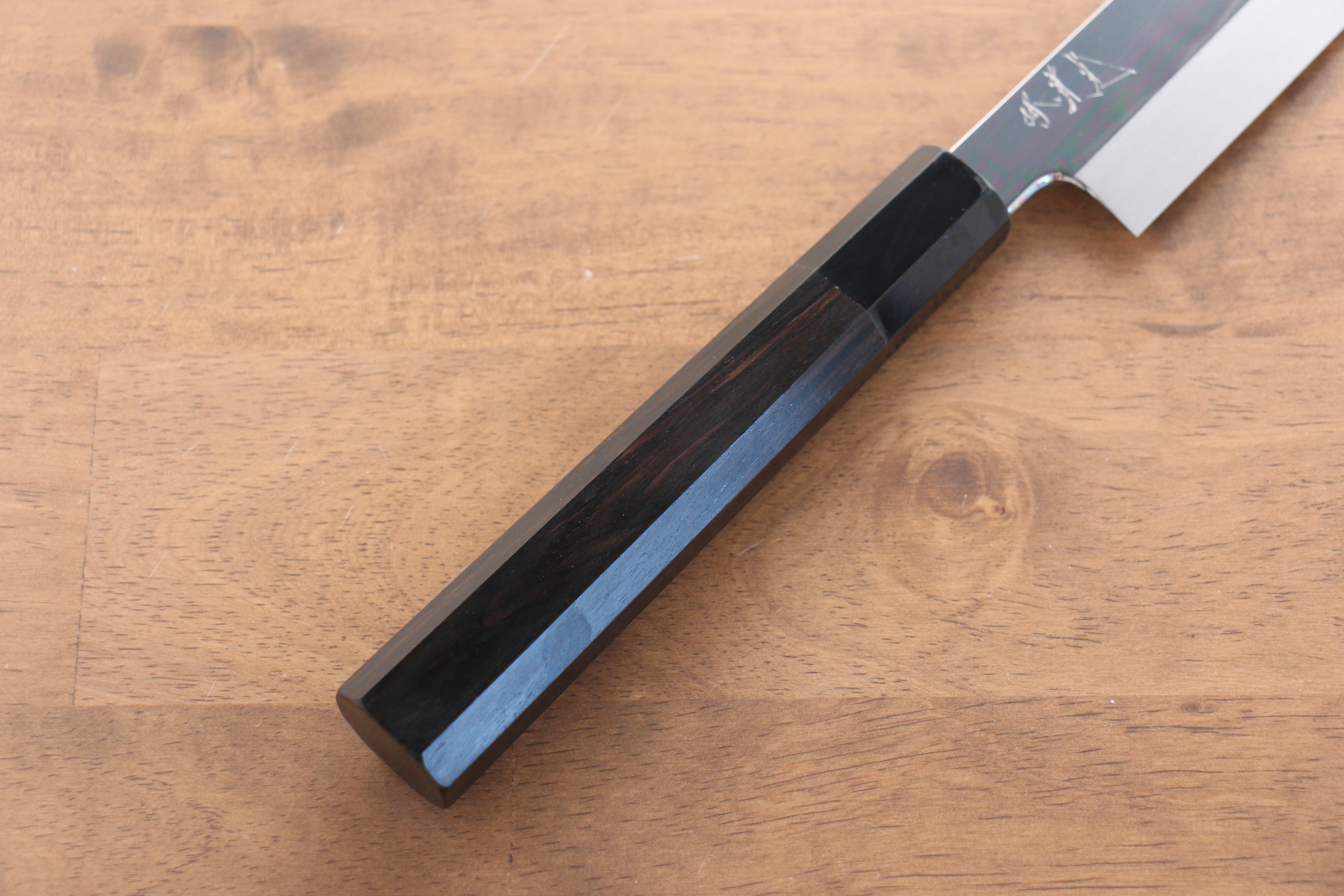 Jikko Fujisan Honyaki White Steel No.3 Mirrored Finish Sakimaru Yanagiba  300mm Ebony Wood Handle - Japanny - Best Japanese Knife