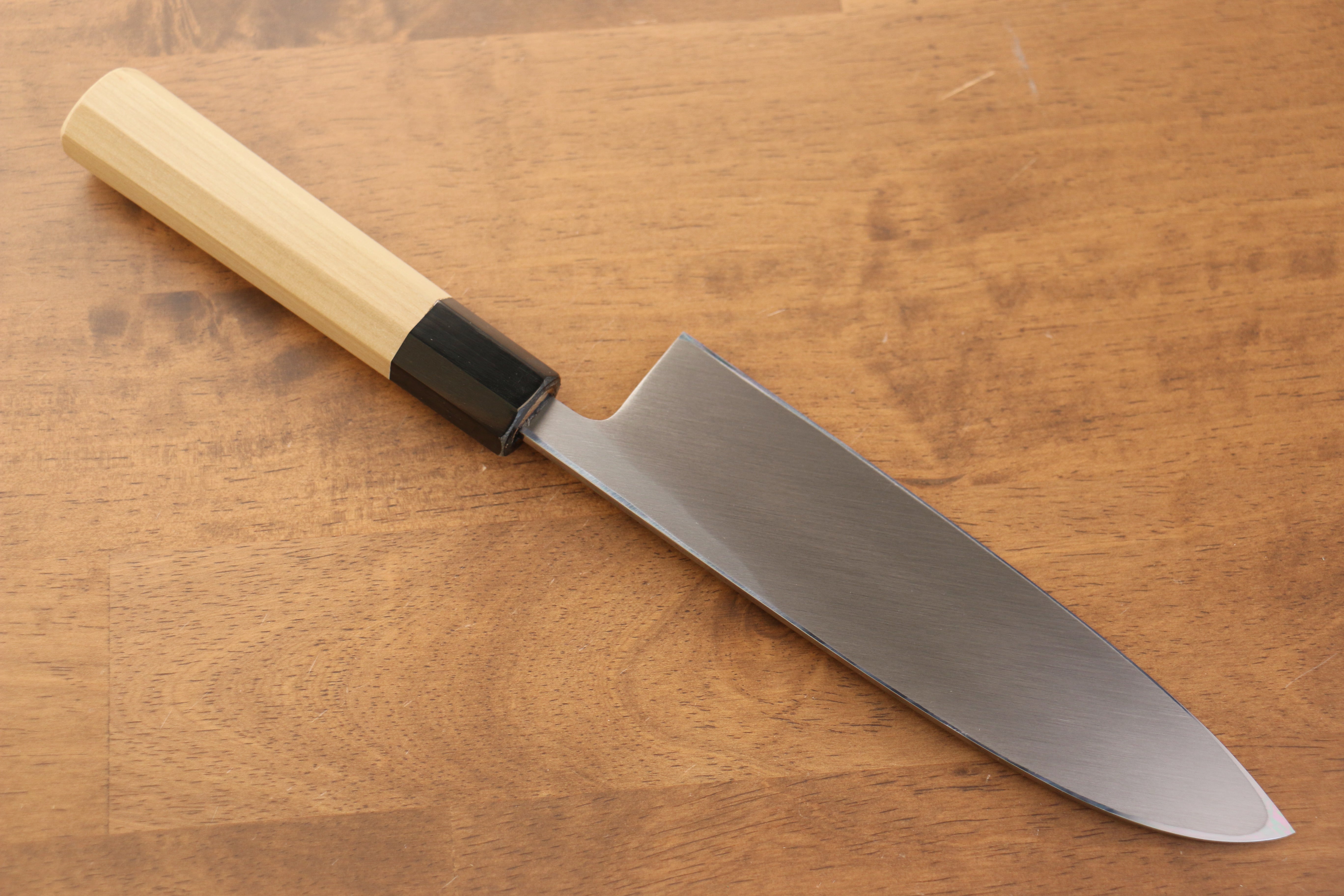 Jikko Arata White Steel No.2 Santoku  180mm Magnolia Handle - Japanny - Best Japanese Knife