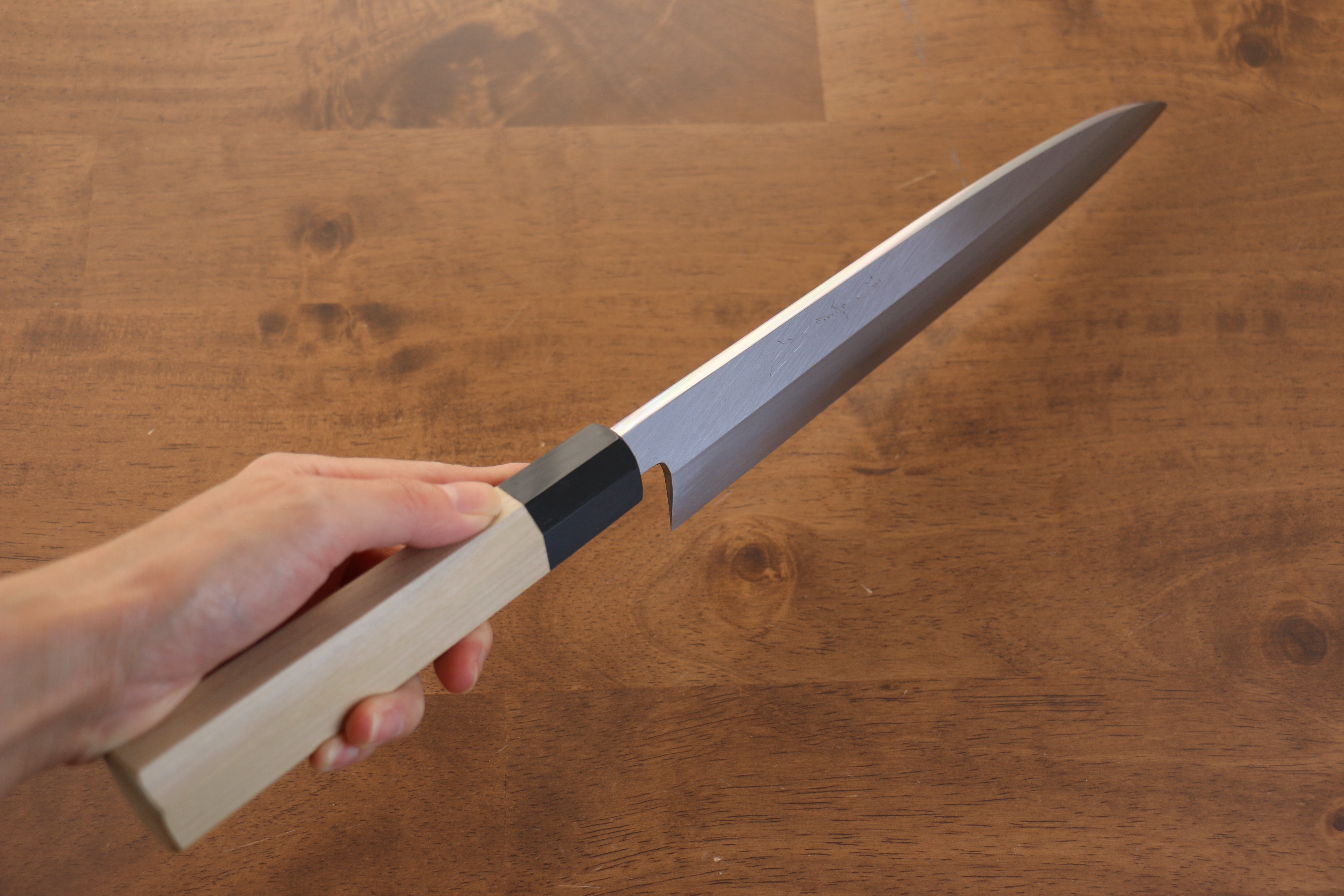 Jikko Arata White Steel No.2 Gyuto  240mm Magnolia Handle - Japanny - Best Japanese Knife
