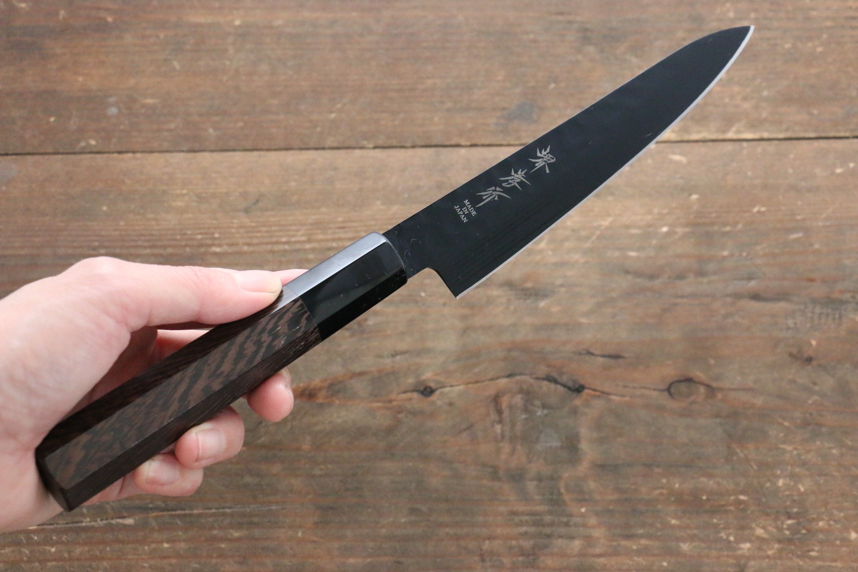 Sakai Takayuki Sakai Takayuki Kurokage VG10 Hammered Teflon Coating Gyuto, Santoku & Petty 150mm with Wenge Handle Set - Japanny - Best Japanese Knife