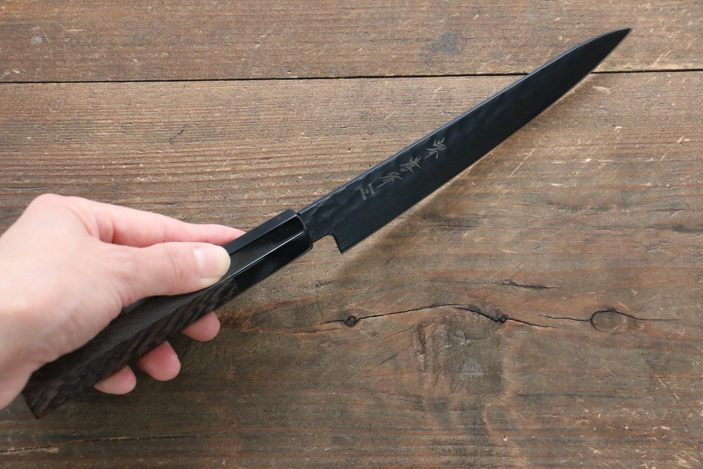 Sakai Takayuki Sakai Takayuki Kurokage VG10 Hammered Teflon Coating Gyuto, Santoku & Petty 150mm with Wenge Handle Set - Japanny - Best Japanese Knife